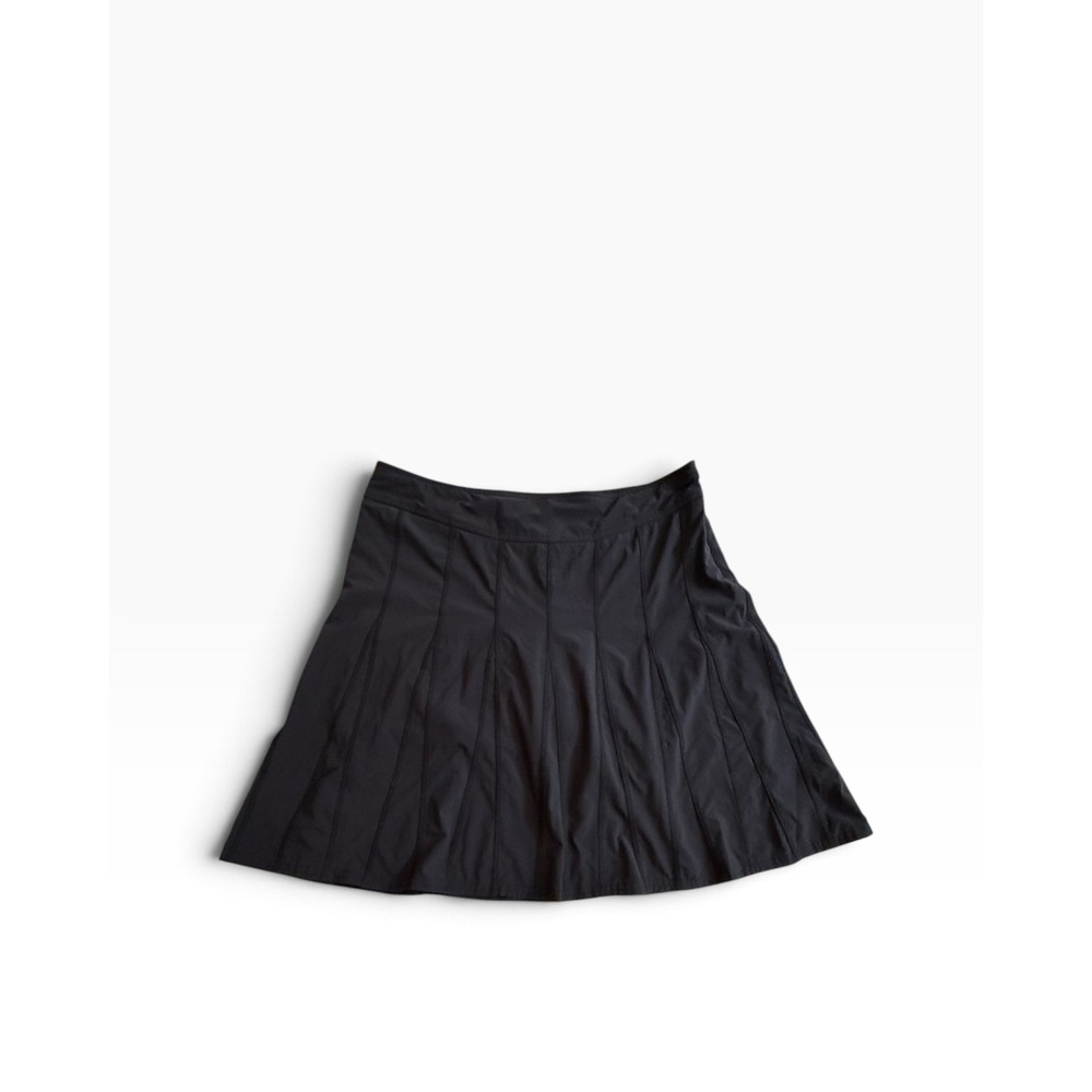 Athleta Everyday Skater Skort Black Size 4 Featherweight Side Zip Back Pocket